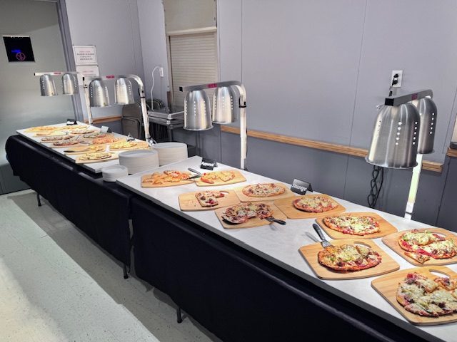 Pizza bar catering spread